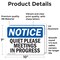 Signmission Quiet Please Meetings In Progress, 10 in W x Rectangle, Vinyl Decal OS-2PACK-NS-D-710-L-17949 - alternate 5